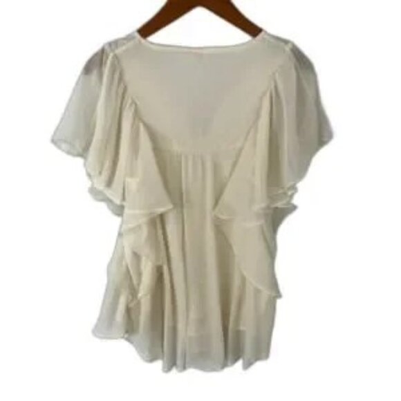 Mudd Cream Lace Prairie Blouse Size Medium Cottagecore Cute Pretty Chic - Picture 2 of 13